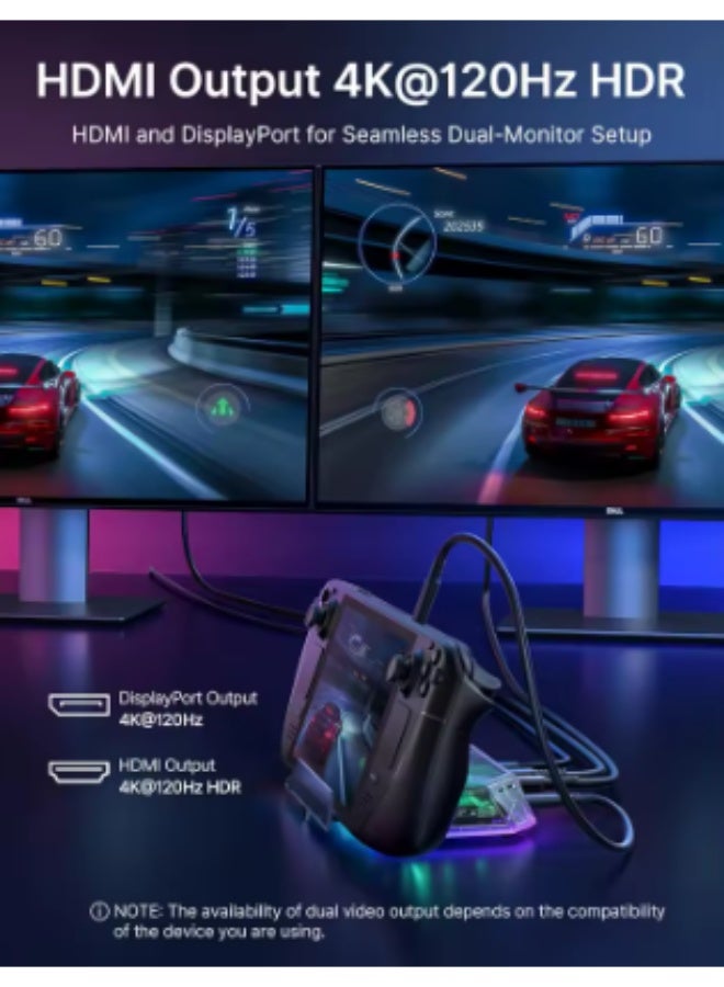 جيسوس محطة إرساء JSAUX RGB قاعدة 12 في 1 مع 4K@120 هرتز HDMI &USB C 3.2 USB A 3.2/2.0، فتحات SD/TF 3.5 مم Jack-HB1201S - Image 3